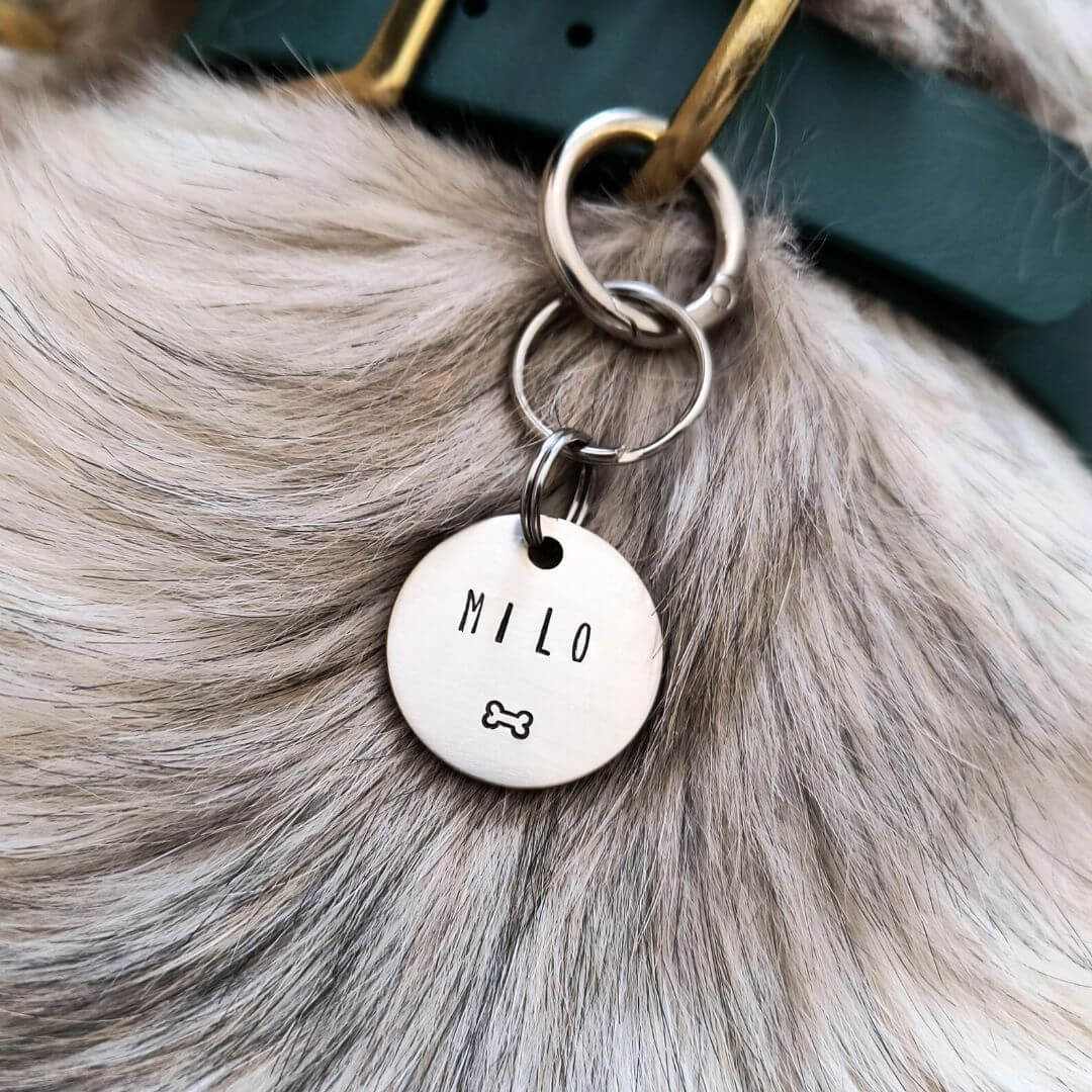 Milo Tag Handstamped Silver