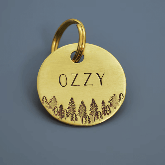Ozzy Tag Gold Circle Laser Engraved