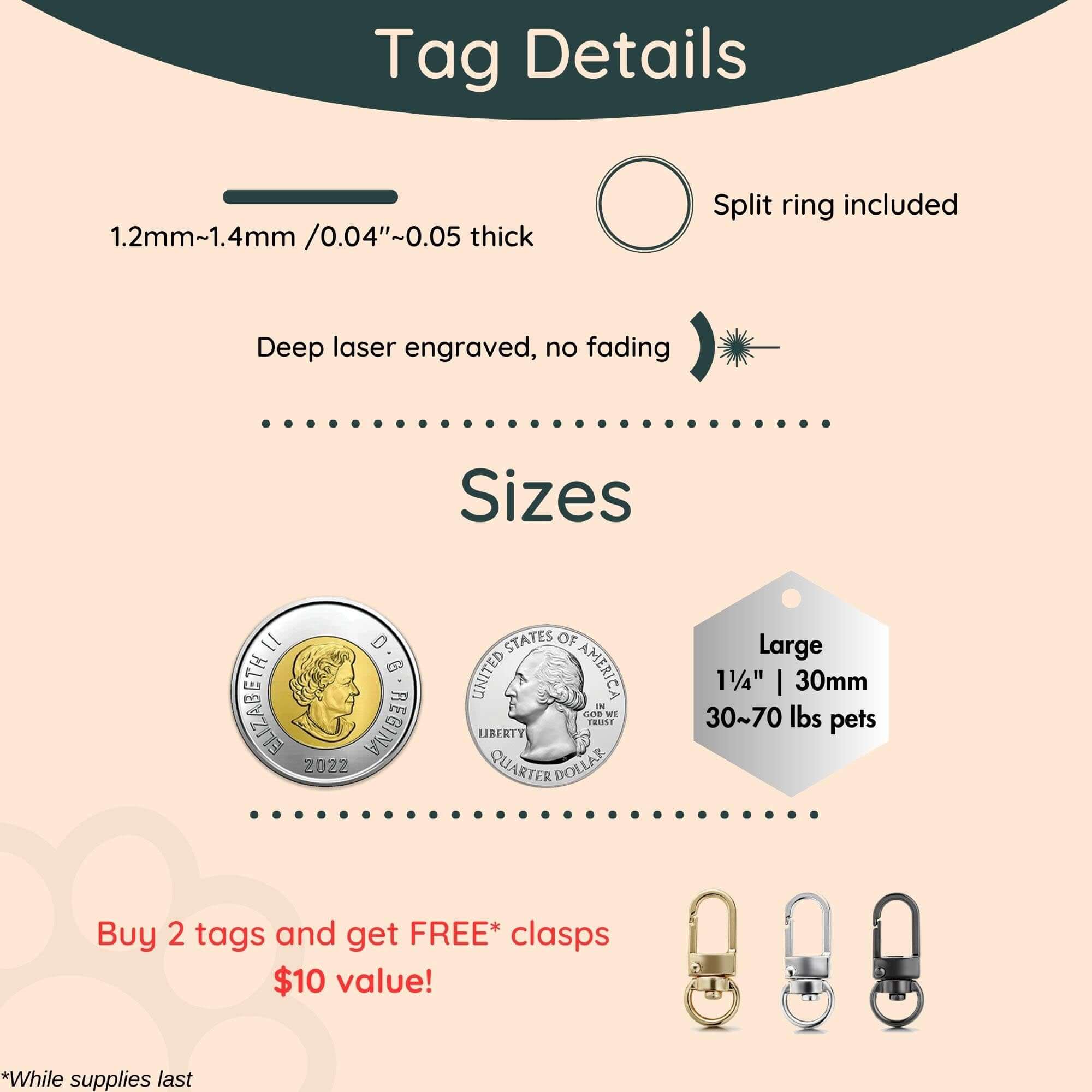 Dog Tag Size Guide