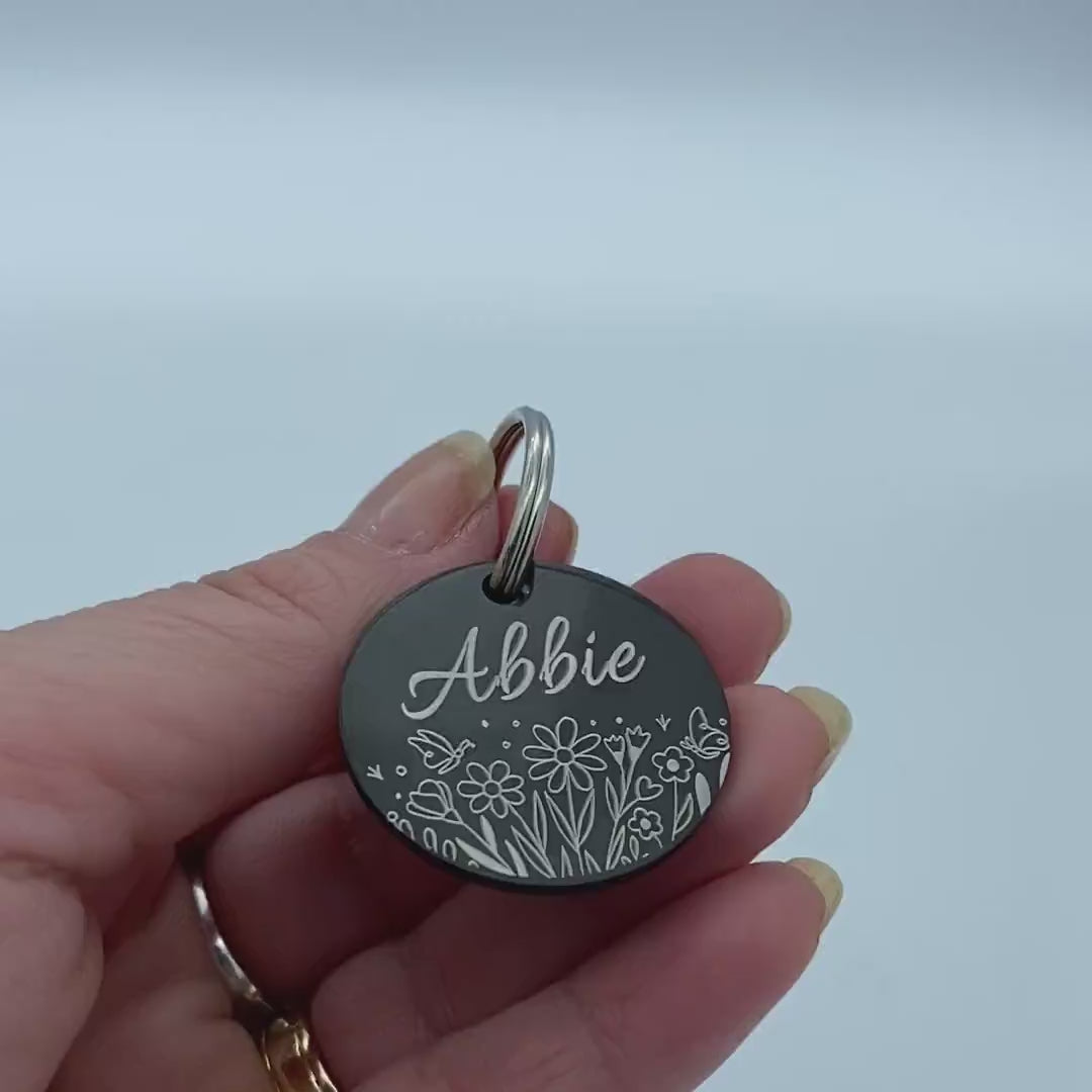 Video showing off our Abbie Design Laser Engraved Pet Tag