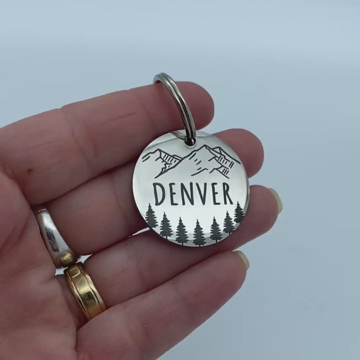 Video of Mountain and Trees Steel Dog Tags | Tag4MyPet