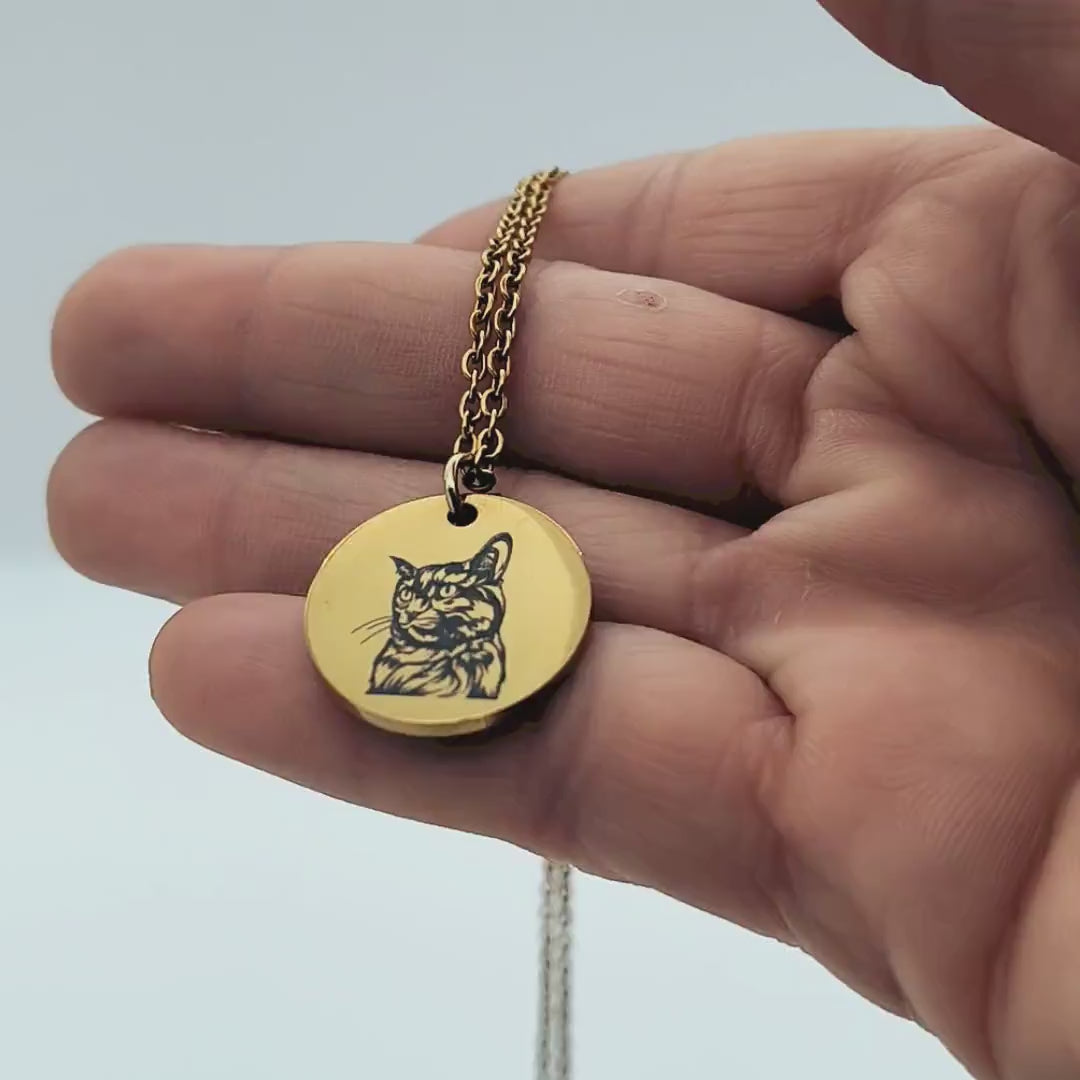 Dog Memorial Necklace Gold