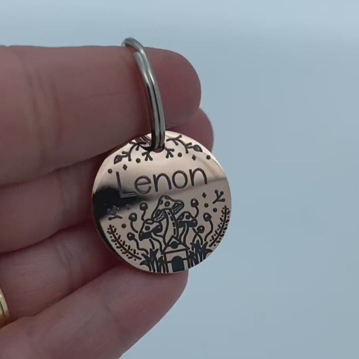 Video of Mushroom Mystical Design Engraved Pet Tags Canada | Tag4MyPet