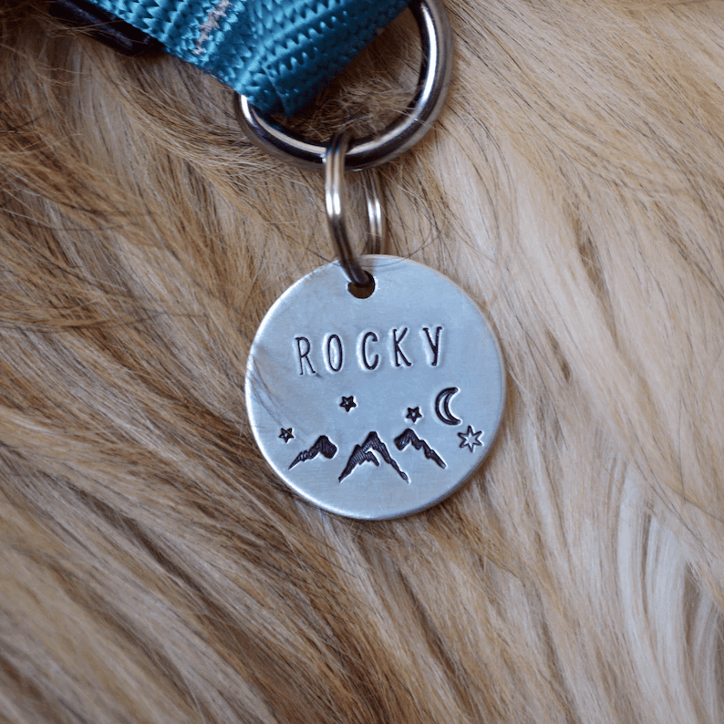 Rocky Tag Silver Circle Laser Engraved