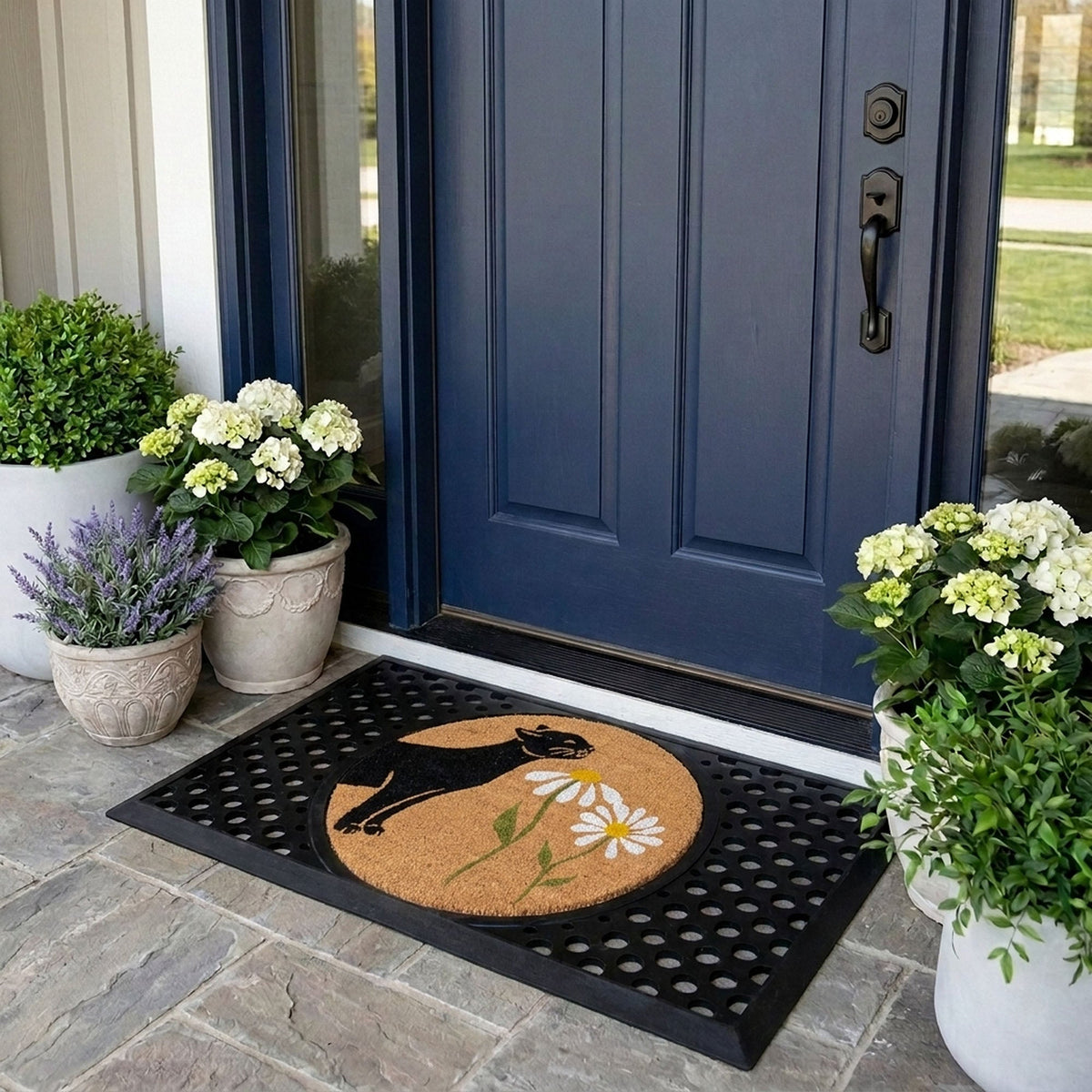 spring kitty round doormat set | Cat face doormat | Tag4MyPet