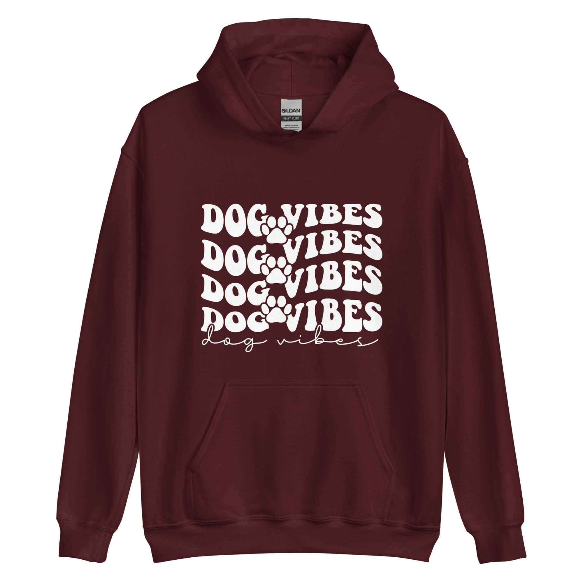 Maroon Dog Vibes Dog Hoodie