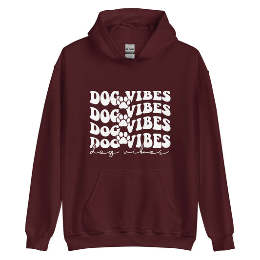 Maroon Dog Vibes Dog Hoodie
