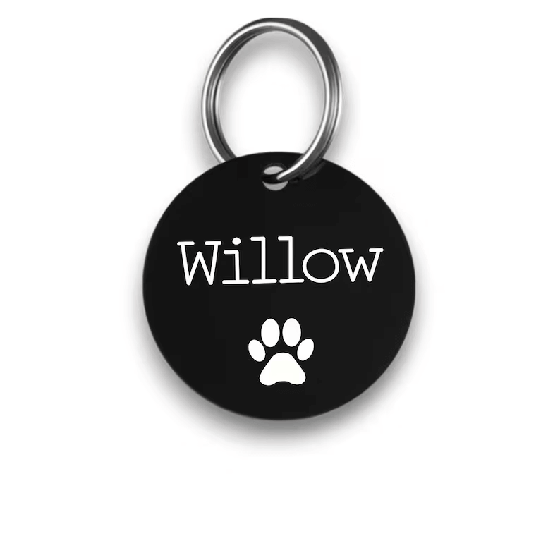 Willow Paw Design Laser Engraved Black