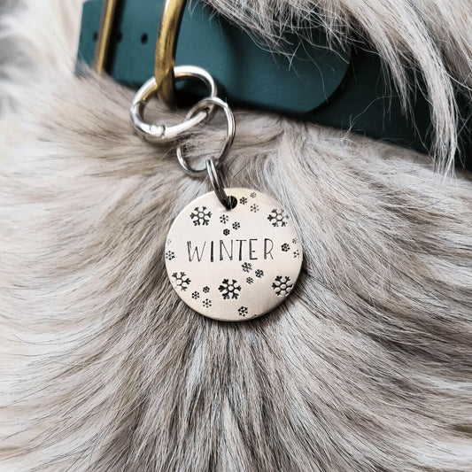 Winter Tag Handstamped
