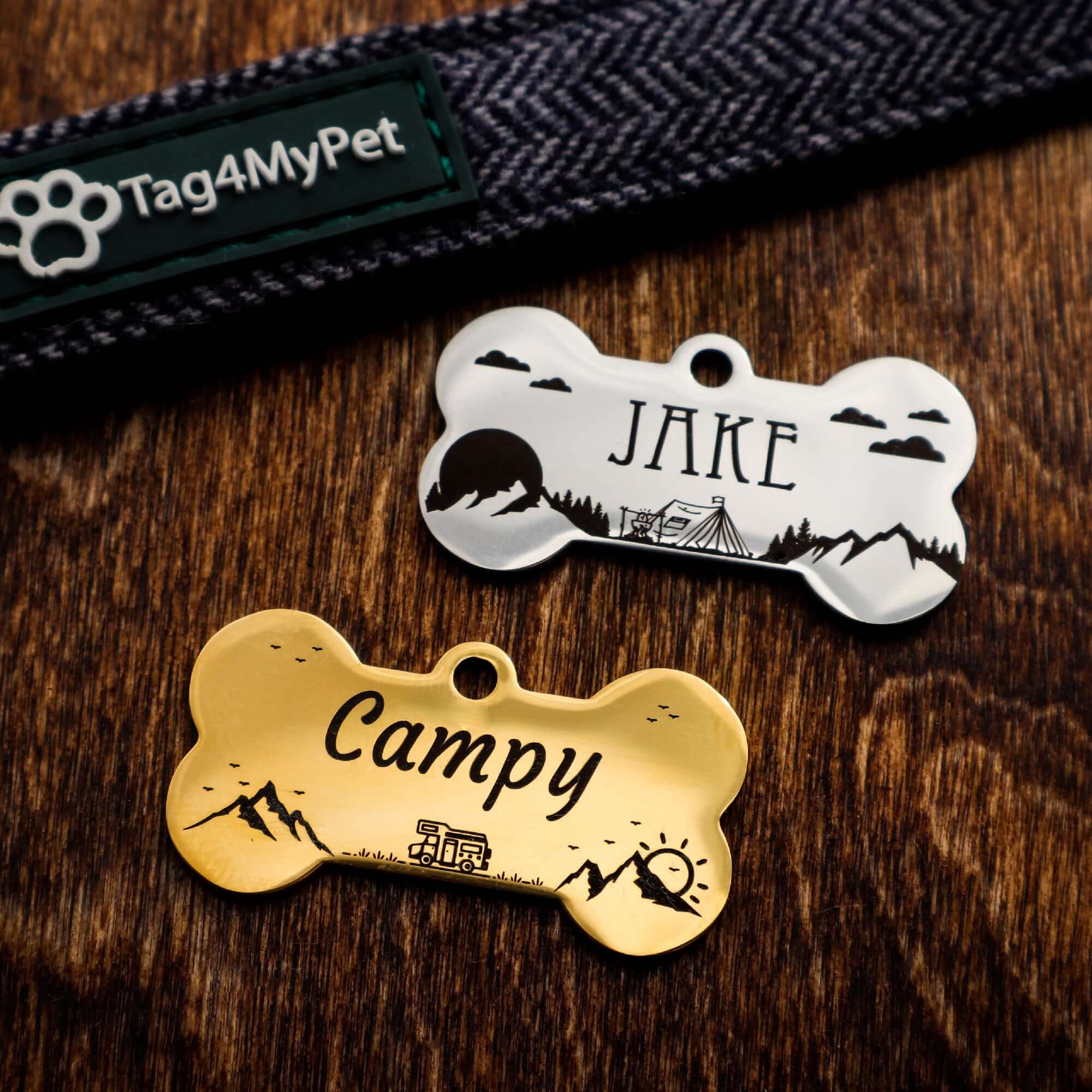 Stainless Steel Dog Bone Tag Gold and Silver| Tag4MyPet