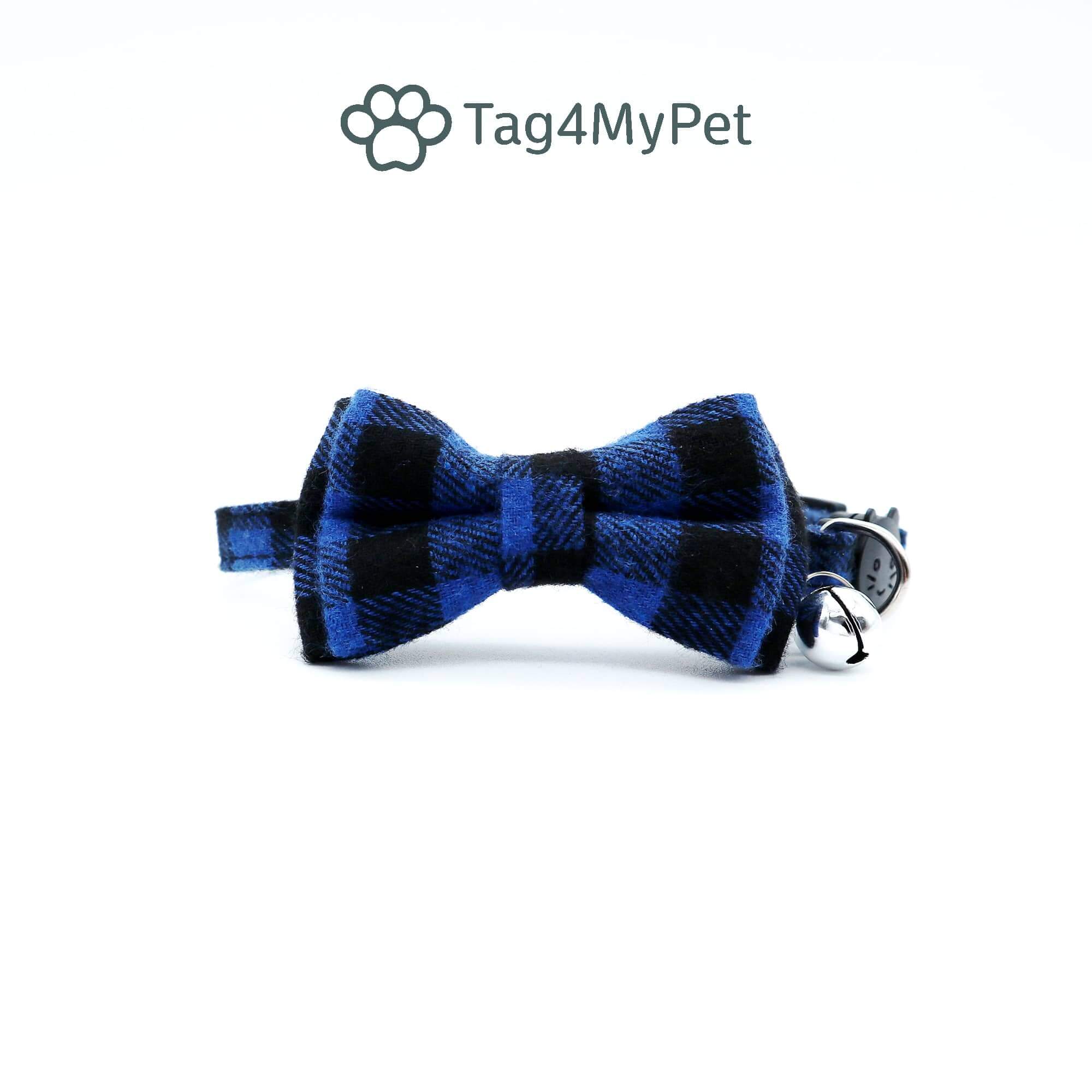 Cat Collar Blue with Bow | Tag4MyPet