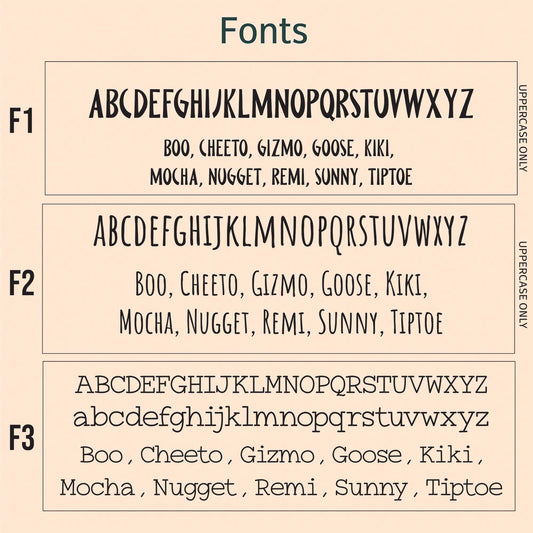 Custom dog tags Canada Fonts | Tag4MyPet