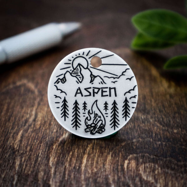 Laser Engraved Pet Tag - Aspen Moutains