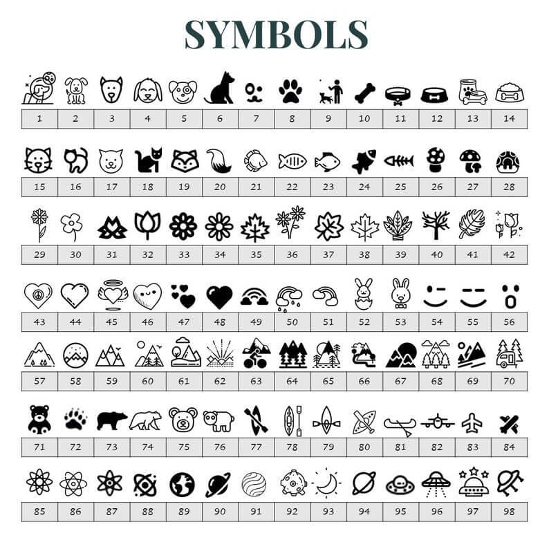 Engraved Dog Tags Symbols