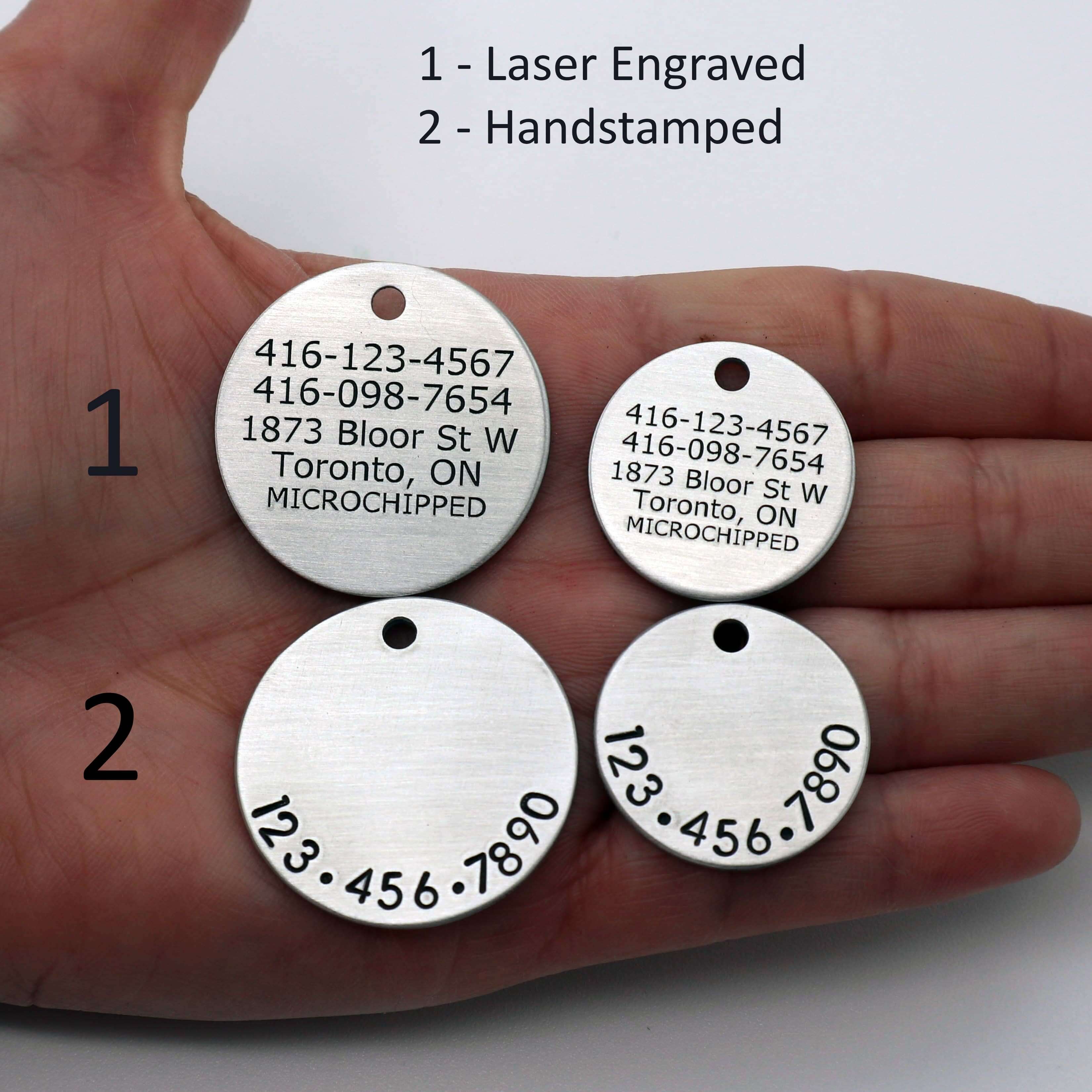 Dog Tag Address Laser Engraved