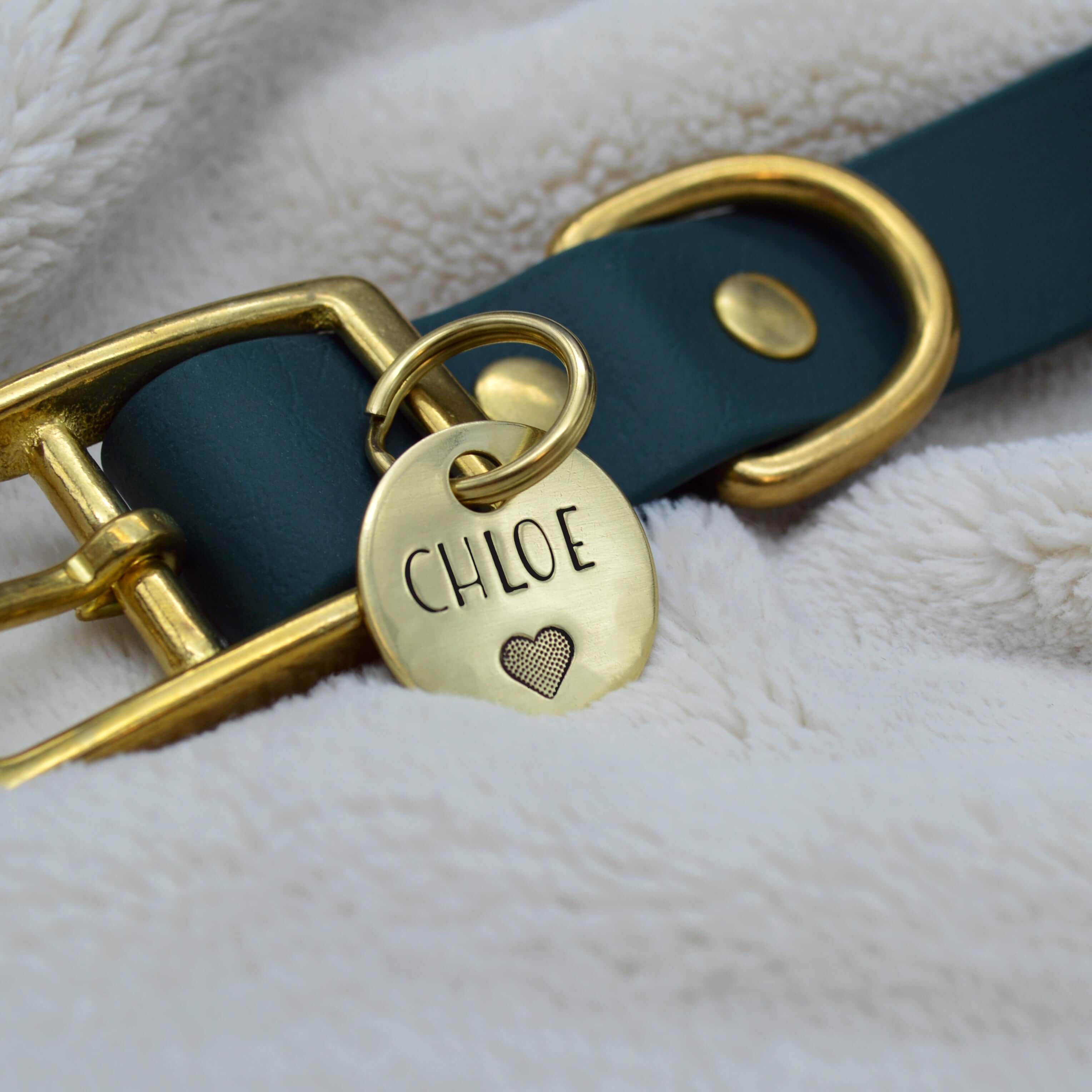 Gold dog tags