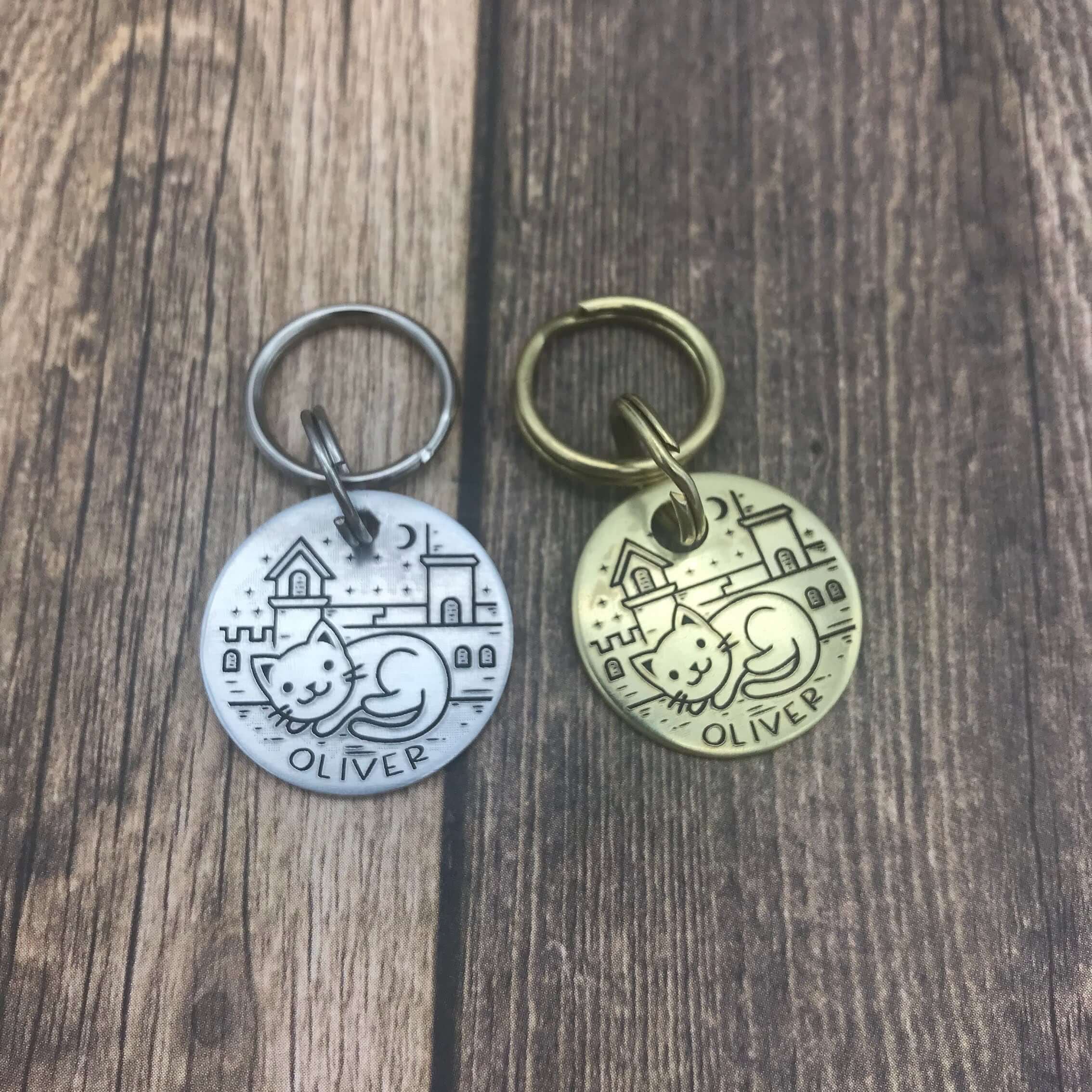Laser Engraved Cat Tag Oliver Tag4MyPet laser-engraved-cat-tag-oliver-tag4mypet