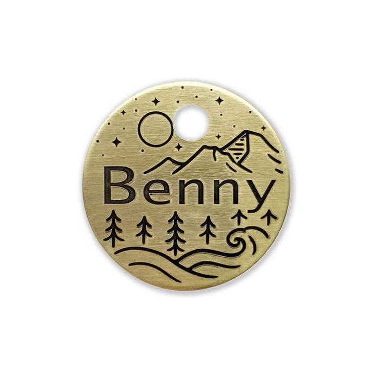 Engraved Dog Tag Mountains | Tag4MyPet